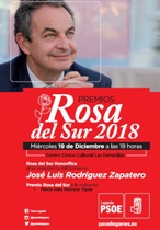 José Luis Rodríguez Zapatero recibirá la Rosa del Sur honorífica de Psoe de Leganés 